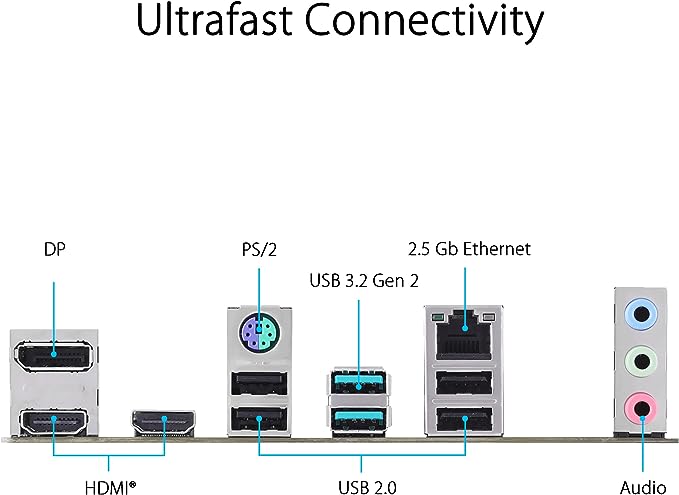 ASUS Prime B760M-A D4 Intel® B760 (LGA 1700)(13th and 12th Gen) mATX Motherboard, PCIe 4.0, 2xM.2 Slots,2.5Gb LAN, DisplayPort,Dual HDMI,Rear USB 3.2 Gen 2, Front 1 Type-C®, Aura Sync ASUS Prime B760M-A D4 Intel® B760 (LGA 1700)(13th and 12th Gen) mATX Motherboard, PCIe 4.0, 2xM.2 Slots,2.5Gb LAN, DisplayPort,Dual HDMI,Rear USB 3.2 Gen 2, Front 1 Type-C®, Aura Sync